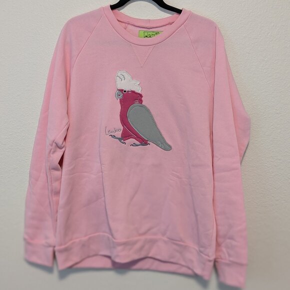 Lenko Animal Sweater Galah Baby Pink Size L - Picture 1 of 5